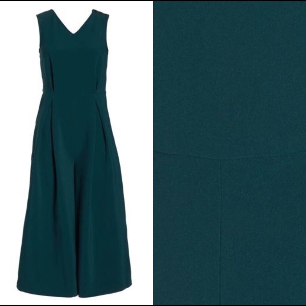 CAARA green wide leg jumpsuit size large - Picture 3 of 10